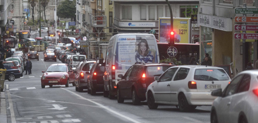 A Coruña se sitúa como la décima ciudad española con el tráfico más congestionado