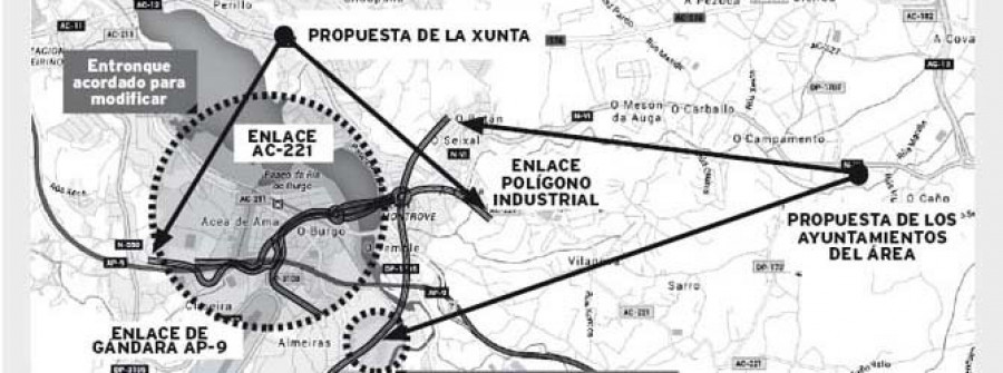 Cambre ve “ilegal” el enlace de la Vía Ártabra con la AP-9 que prevé la Xunta