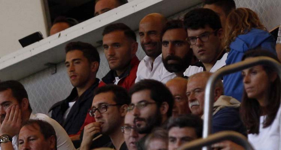 Lucas, en el palco de Riazor