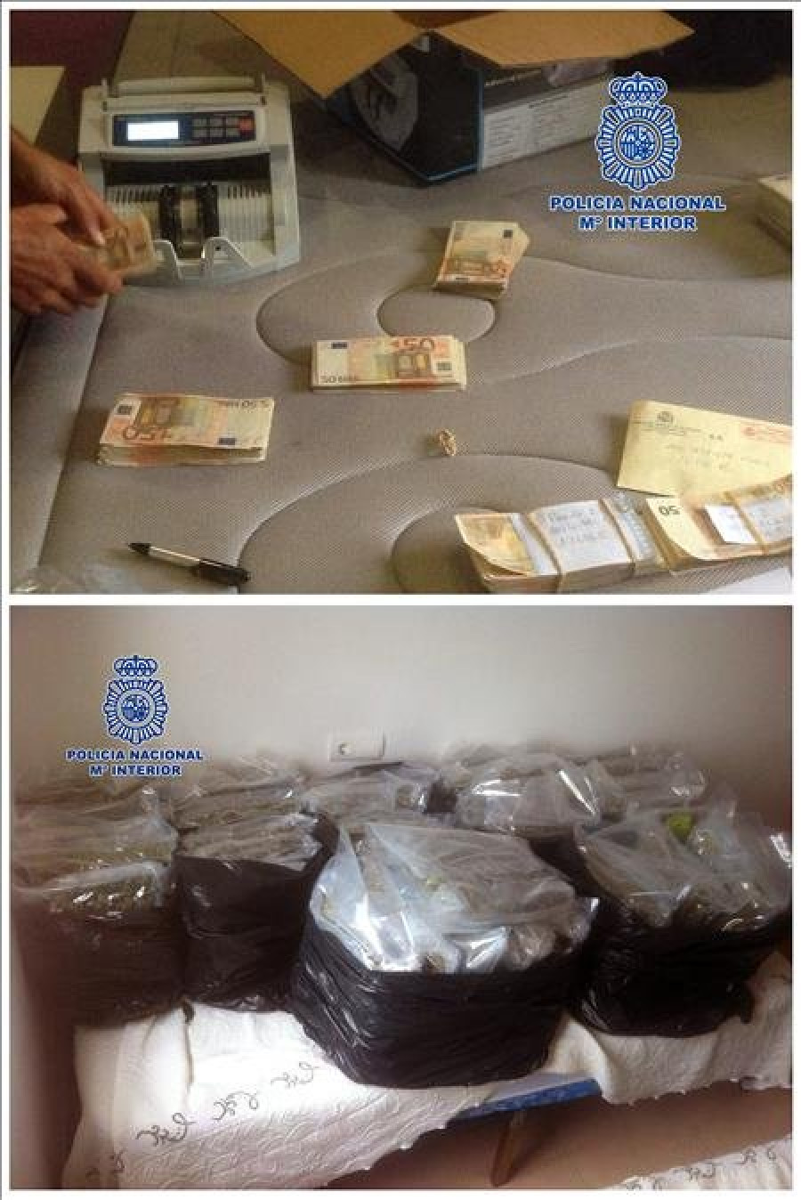 Diez detenidos y más de 80 kilos de marihuana intervenidos en Málaga