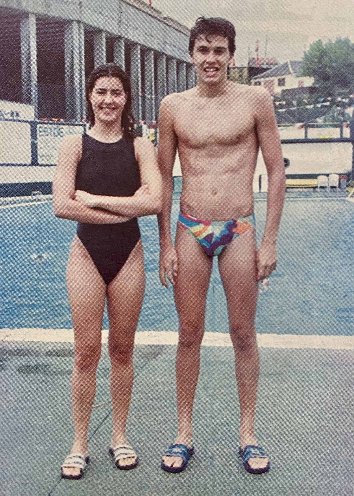 Maru00eda Pazos y Iago Lu00f3pez, ganadores de la travesu00eda a nado San Amaro 1996
