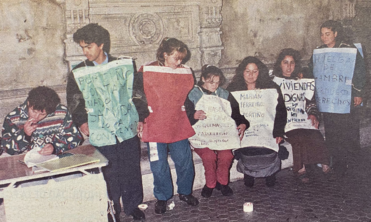 Huelga de hambre de afectados de O Portiu00f1o, vertedero de Bens en 1996