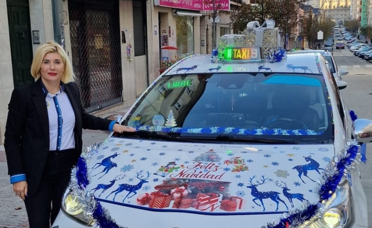 La Mariah Carey del taxi lleva la Navidad por las calles de A Coruña