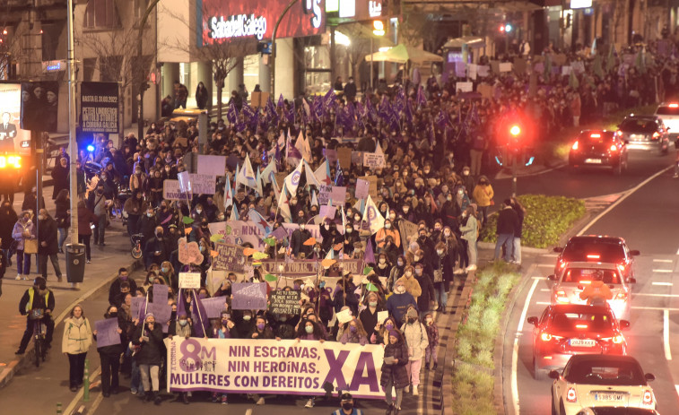 Los cortes de tráfico en A Coruña con motivo de las marchas del Día de la Mujer