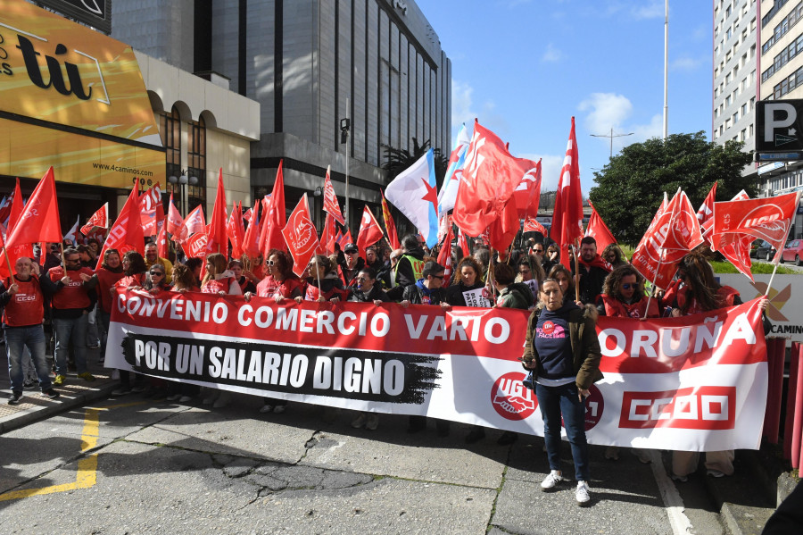 Trabajadores del comercio demandan en A Coruña un "convenio digno"