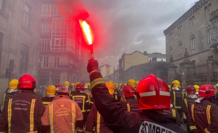 Detenido por usar un artilugio como lanzallamas en la protesta de Ourense