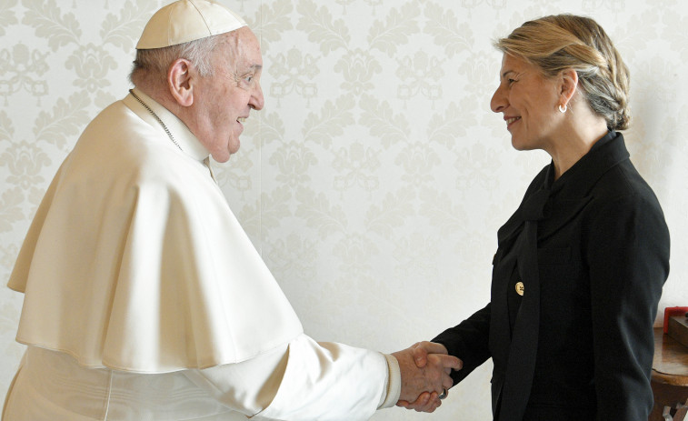 El papa Francisco recibe a Yolanda Díaz en un encuentro 