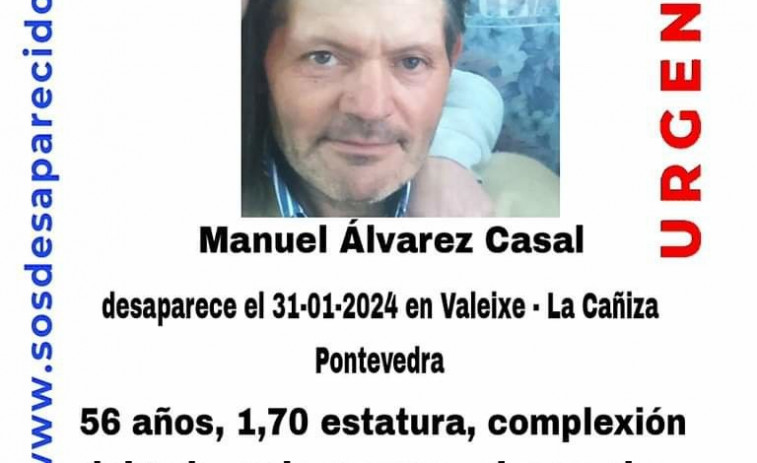 Buscan a un vecino de A Cañiza de 56 años desaparecido desde el miércoles
