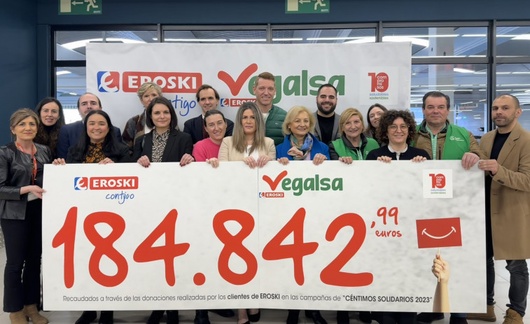 Vegalsa-Eroski y sus clientes aportan más de 180.000 euros a causas sociales con el céntimo solidario