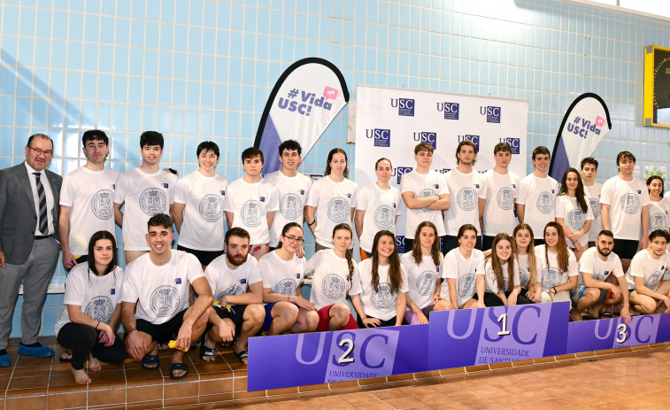 Santiago se impone a Vigo y Coruña en el Campeonato Universitario de Natación