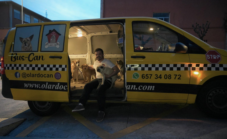 Una guardería de cuatro patas: el ‘Bus-can’ se pasea por A Coruña