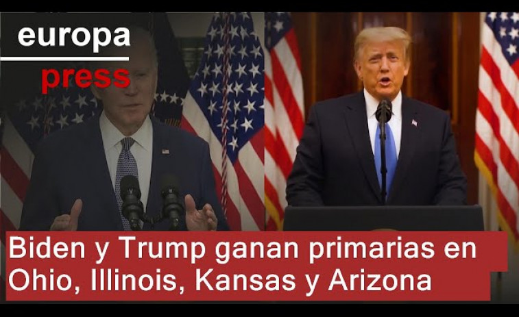 Biden y Trump ganan las primarias en los estados de Ohio, Illinois, Kansas y Arizona