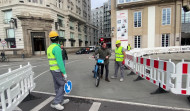 Las obras del cine Avenida cortan el carril bici del Cantón Grande