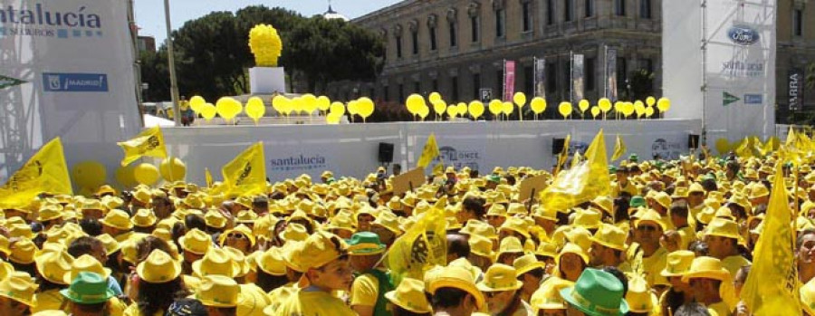 El amarillo “ilusión” tiñe Madrid en la celebración del 75 aniversario de la ONCE