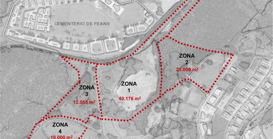 El Ayuntamiento invertirá 450.000 euros en mejorar una zona verde frente al cementerio de Feáns