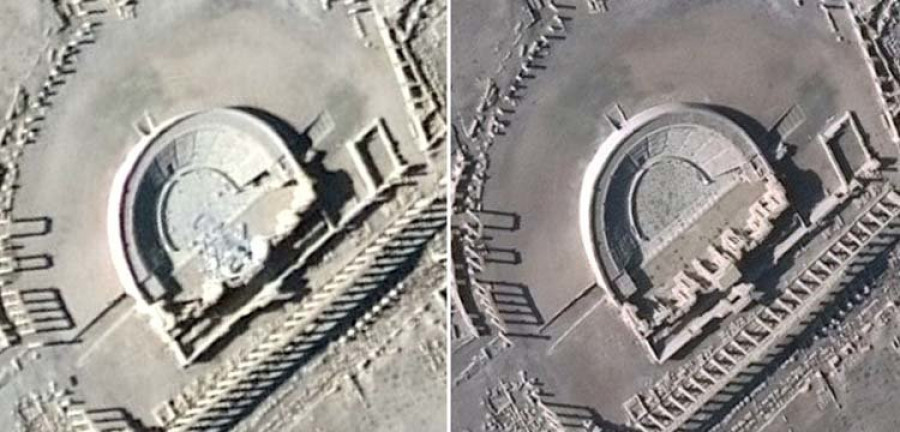 El Estado Islámico destruye el teatro romano y el Tetrápilo de Palmira