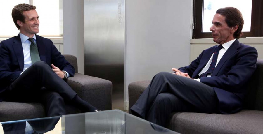 Casado y Aznar hablan durante dos horas de Cataluña y los “retos y desafíos” que afronta España