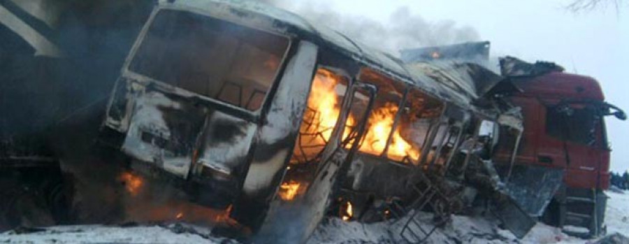 choques entre autobuses y camiones en rusia