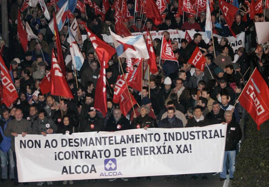 Los trabajadores de Alcoa en A Coruña retomarán mañana las movilizaciones