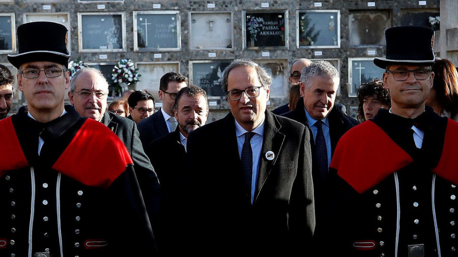 Torra pide que se recuerde y reivindique a los presos soberanistas tras visitarles