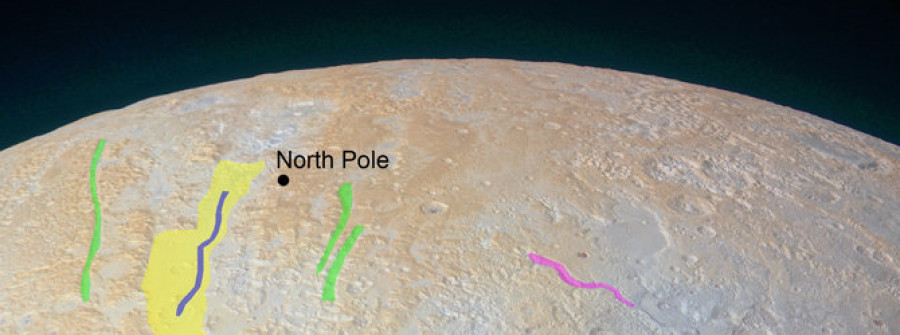 Hallan cañones helados  en el polo norte de Plutón