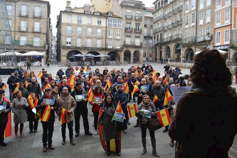 Tensión en las protestas de España Existe y Vox en Galicia