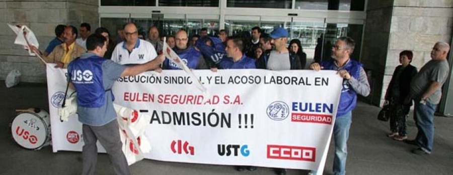 protesta de los trabajadores  en el aeropuerto