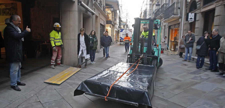 Comienza el traslado del mural de Lugrís a su nuevo hogar en Abanca