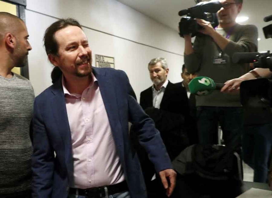 Primer acto de Pablo Iglesias en el gobierno