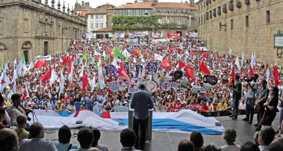 Los nacionalistas y 
la izquierda rupturista celebran con actos 
por separado el 
Día de Galicia