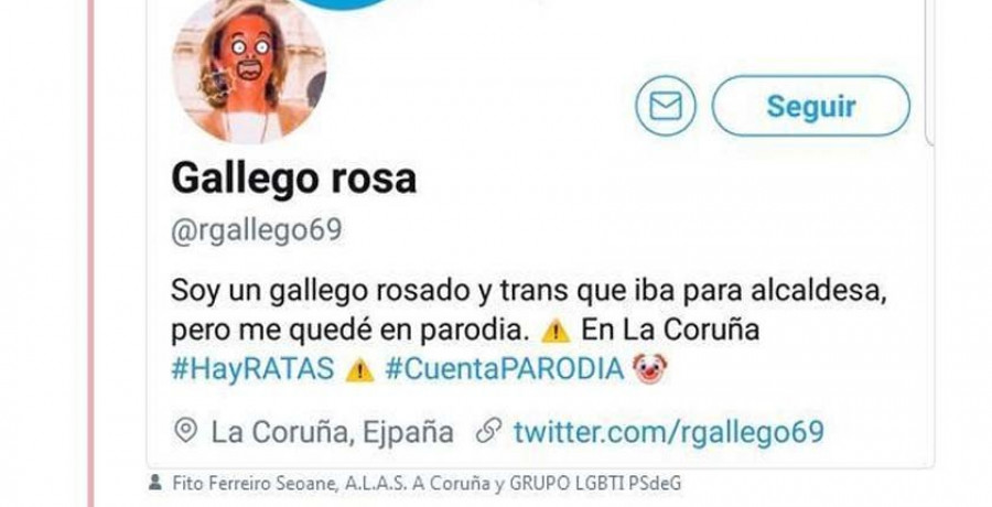 Una cuenta que parodia a Rosa Gallego desata las críticas 
al ser considerada como transfóbica