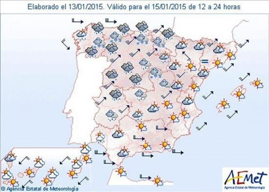 Mañana, lluvias en Galicia y vientos fuertes en los litorales y zonas altas