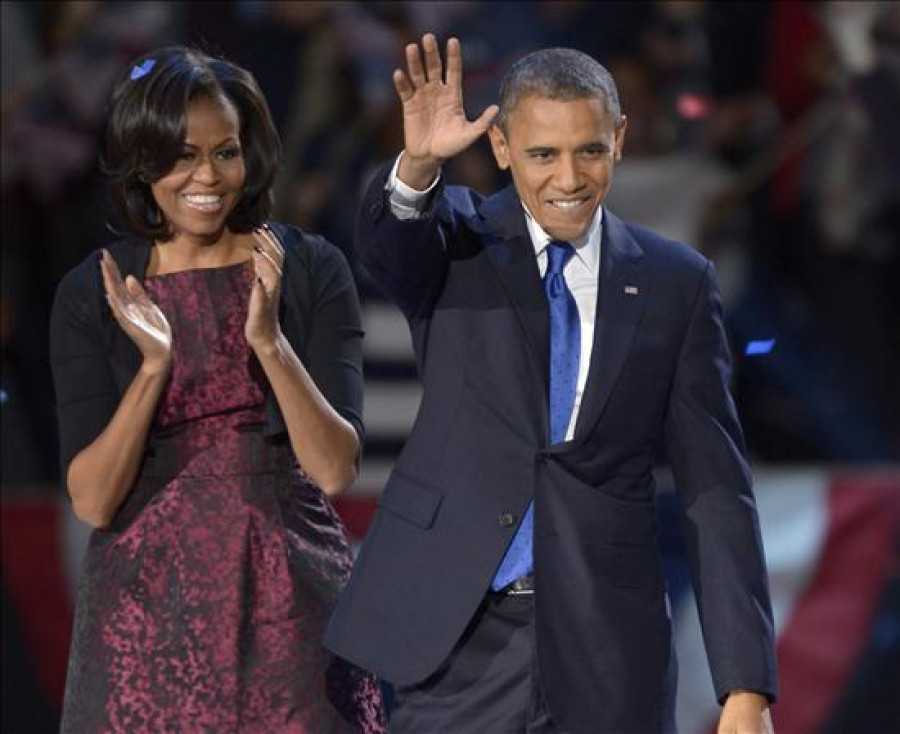 Michelle Obama repitió vestido en la noche de la reelección