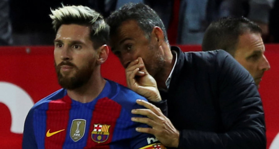 Luis Enrique mima a Messi antes del partido de hoy