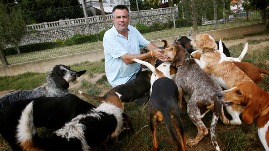 La vida entre 25 perros de caza en Bergondo