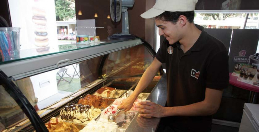 Un helado de mantecado