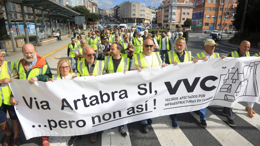 El Ayuntamiento  de Cambre solicitará una medida cautelar para paralizar la obra de la Vía Ártabra