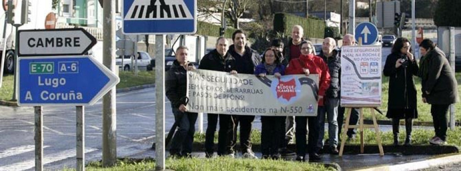 CAMBRE-Los nacionalistas de la comarca exigen que Fomento construya la rotonda del cruce de A Rocha
