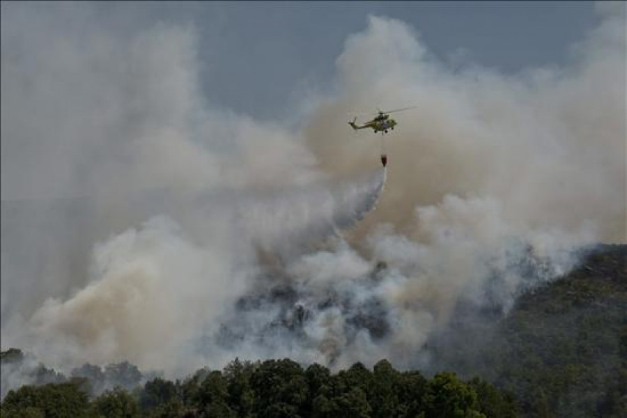 Controlado el incendio de Nogueira de Ramuín con 63 hectáreas quemadas