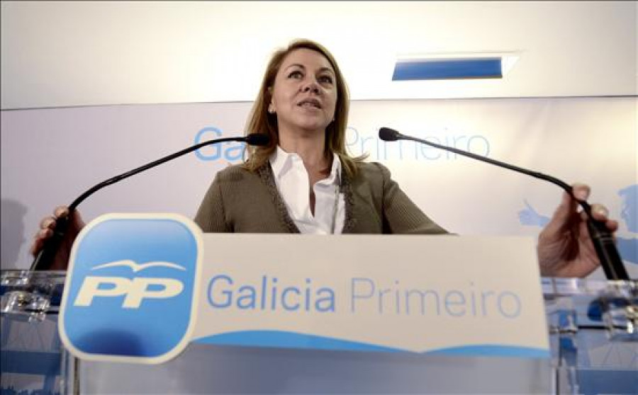 Cospedal asegura que un gobierno del PSdeG y BNG "sería ruinoso para Galicia"