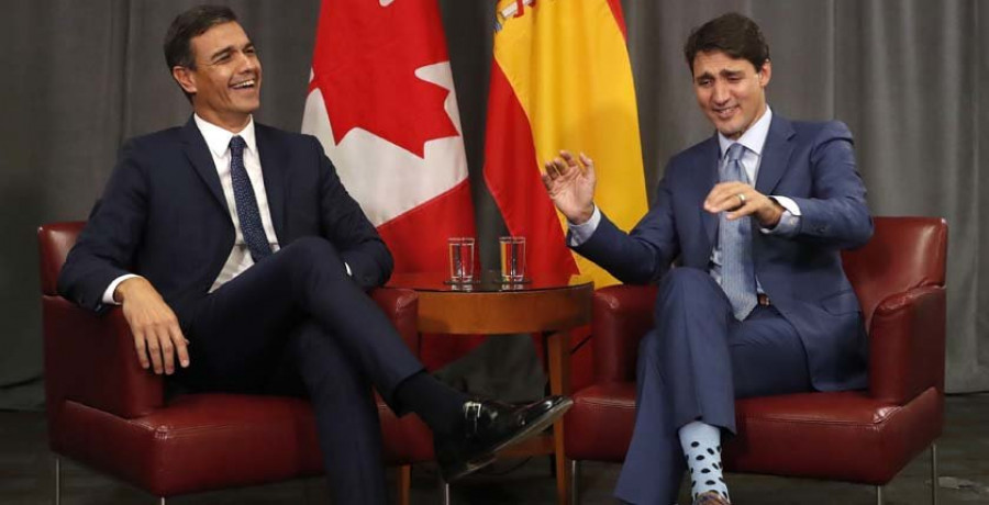 Sánchez elogia ante Trudeau el tratado de libre comercio entre la UE y Canadá