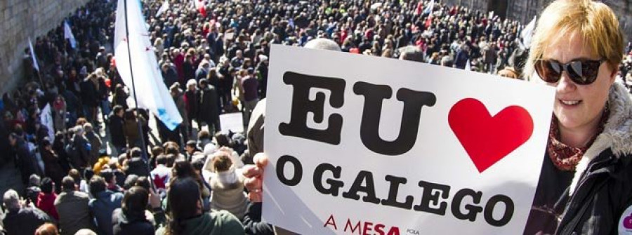 Unas 20.000 personas marchan en Santiago en defensa del gallego