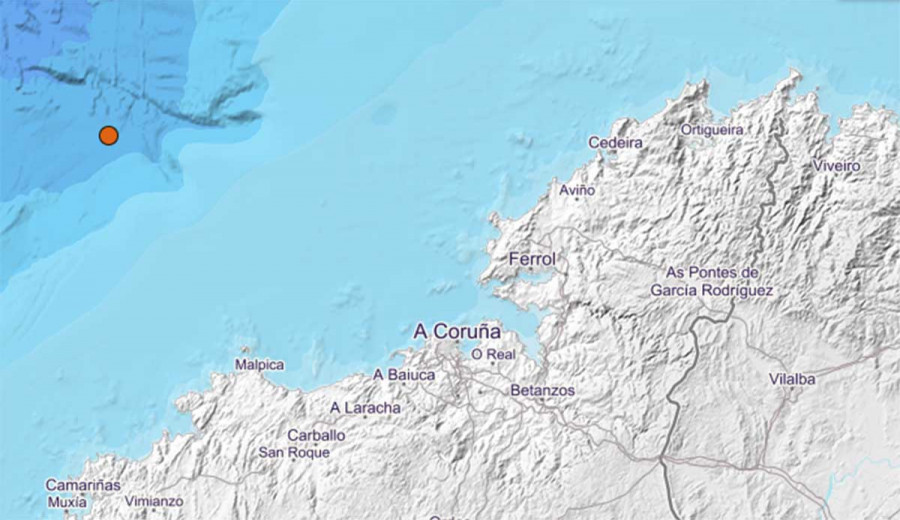 Un temblor de magnitud 3,3 sacude la costa del noroeste de Galicia