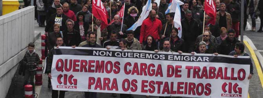 Miles de personas vuelven a exigir en Ferrol trabajo para el sector naval