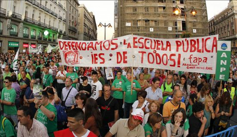 La "marea verde" en defensa de la educación vuelve a salir hoy en Madrid