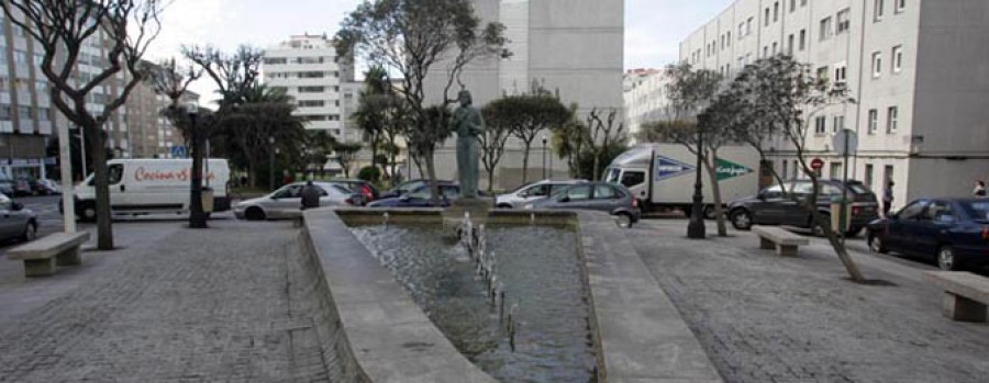 La mejora de la plaza de Monasterio de Cines pone en valor la estatua de Boedo