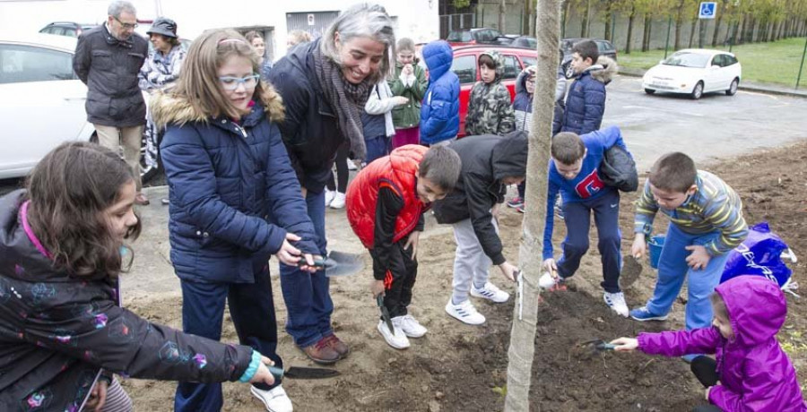 Los alumnos del Fernández Latorre plantan varios árboles