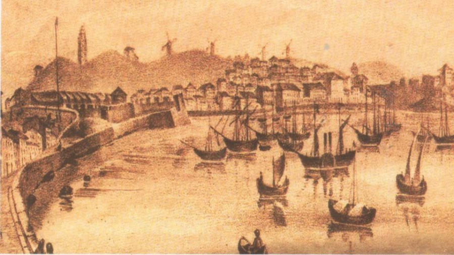 A Coruña derribó parte de la antigua muralla para realizar el ensanche