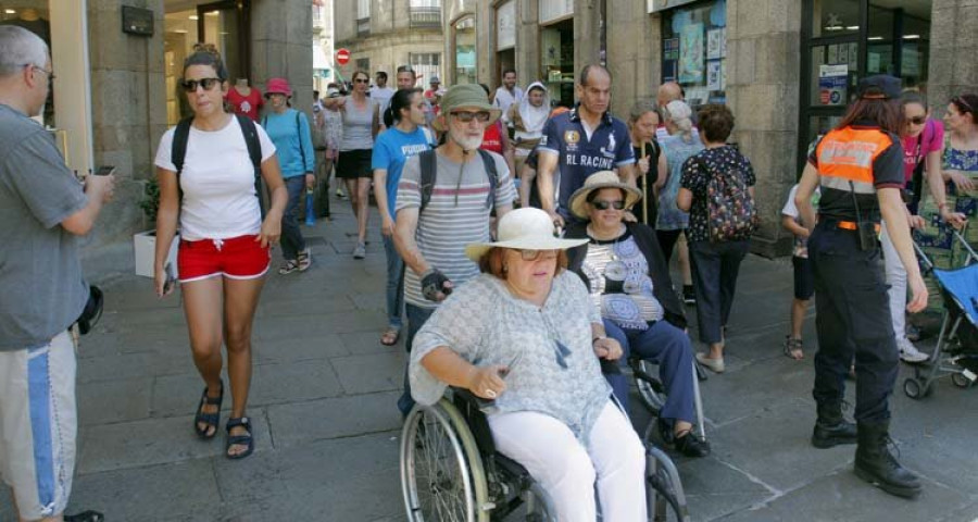 Un grupo de lesionados neurológicos recorre el Camino