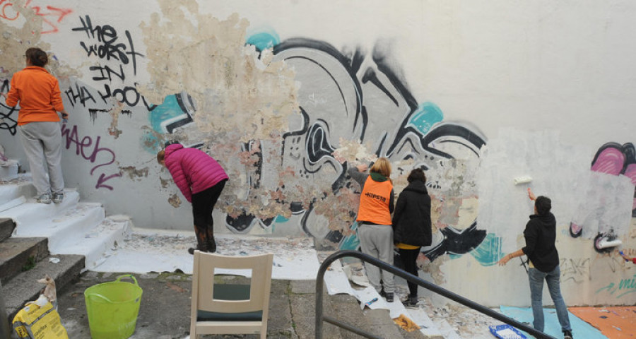 Monte Alto reivindica la belleza de la escalera de Adelaida  Muro y adecenta sus paredes